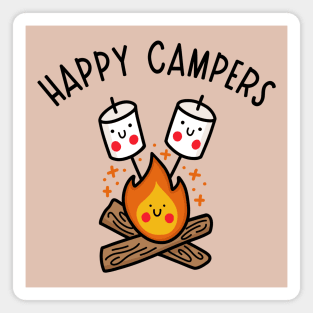 Kawaii Campfire with Happy Marshmallows Magnet